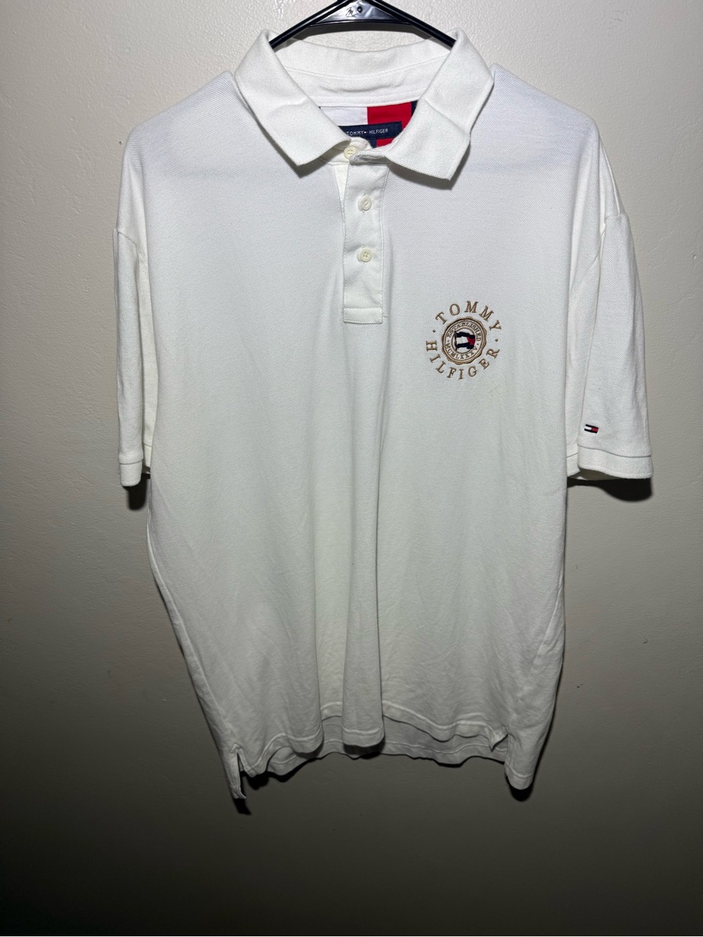 Tommy Hilfiger White Polo with Embroidered Crest